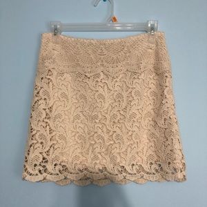 Cream Lace Flirty Cute Mini Skirt Pins and Needles